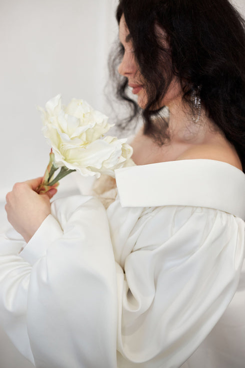 Atlas wedding cape with sleeves
